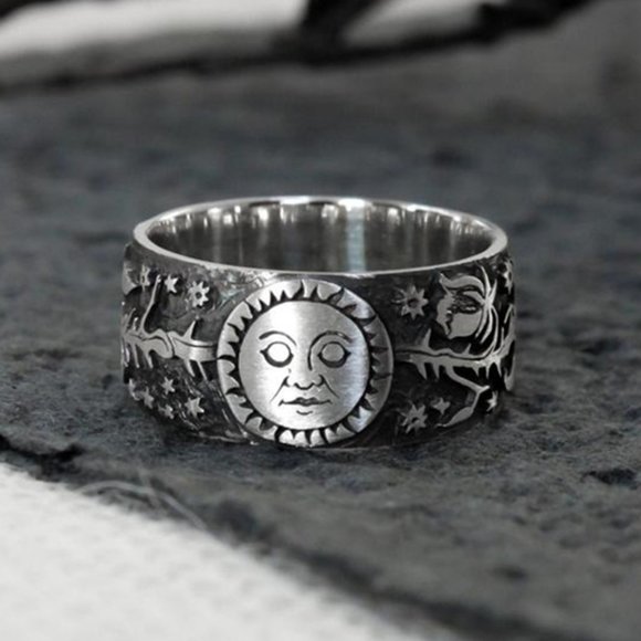 Jewelry - "Eternity Sun & Moon Exquisite Ethnic Style Carved ring for Women/Man, PD650